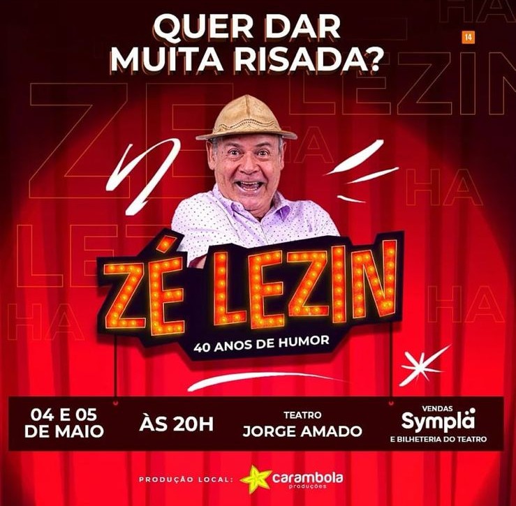 Zé Lezin, o ícone do humor nordestino, está de volta a Salvador