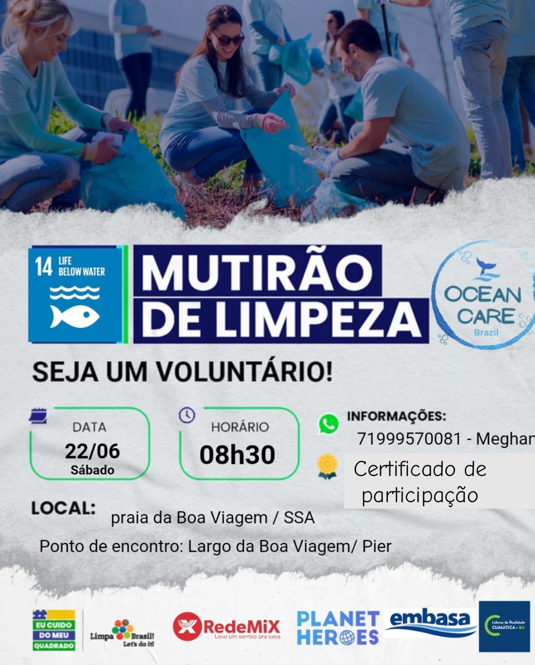 Praia Limpa, Mar Feliz! Chega de lixo na Praia!