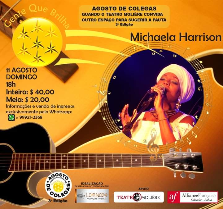 Michaela A. Harrison no Agosto de Colegas 3ª Edição/ Teatro Molière
