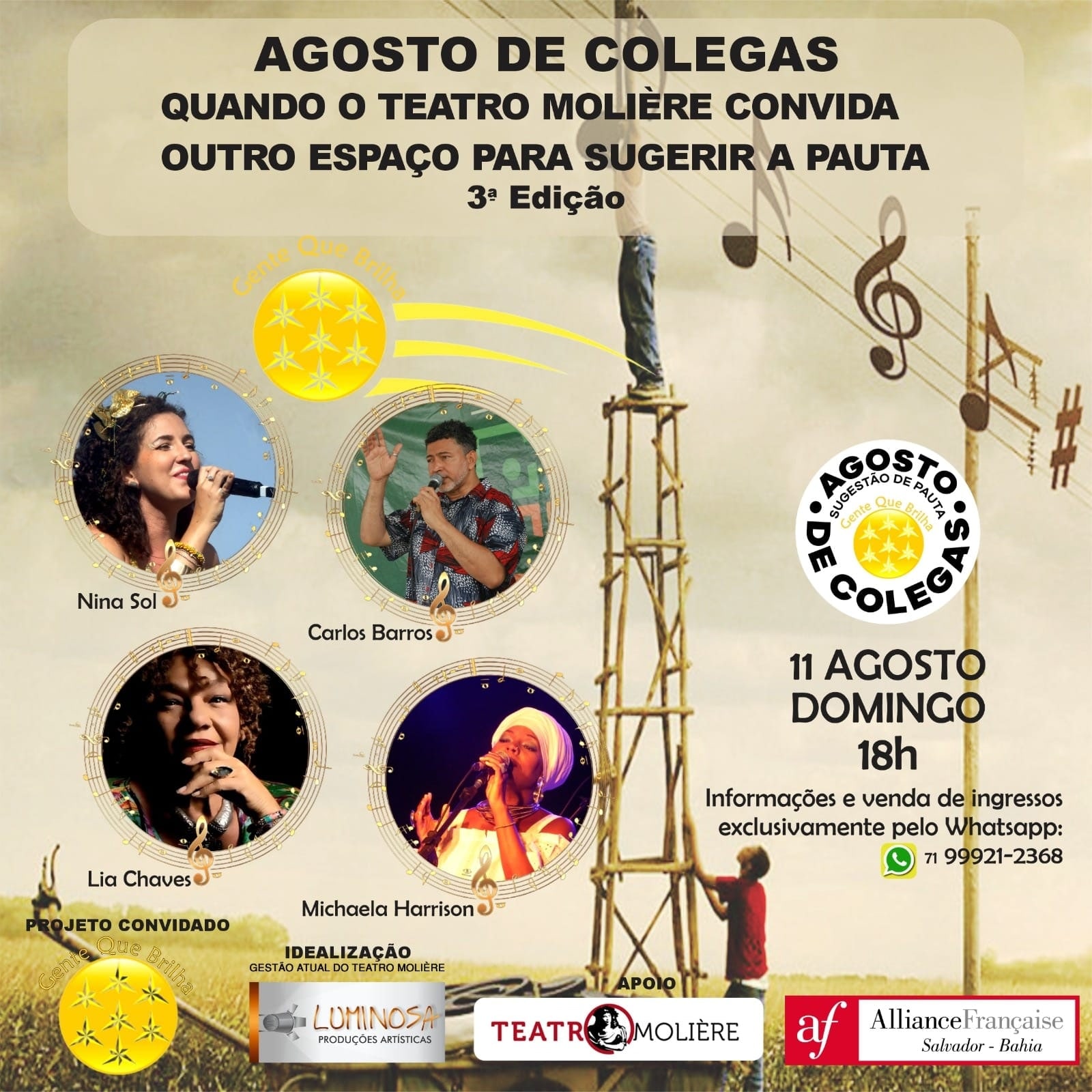 Agosto de Colegas 3ª Edição – Teatro Molière recebe Coletivo Gente que Brilha. Confira!
