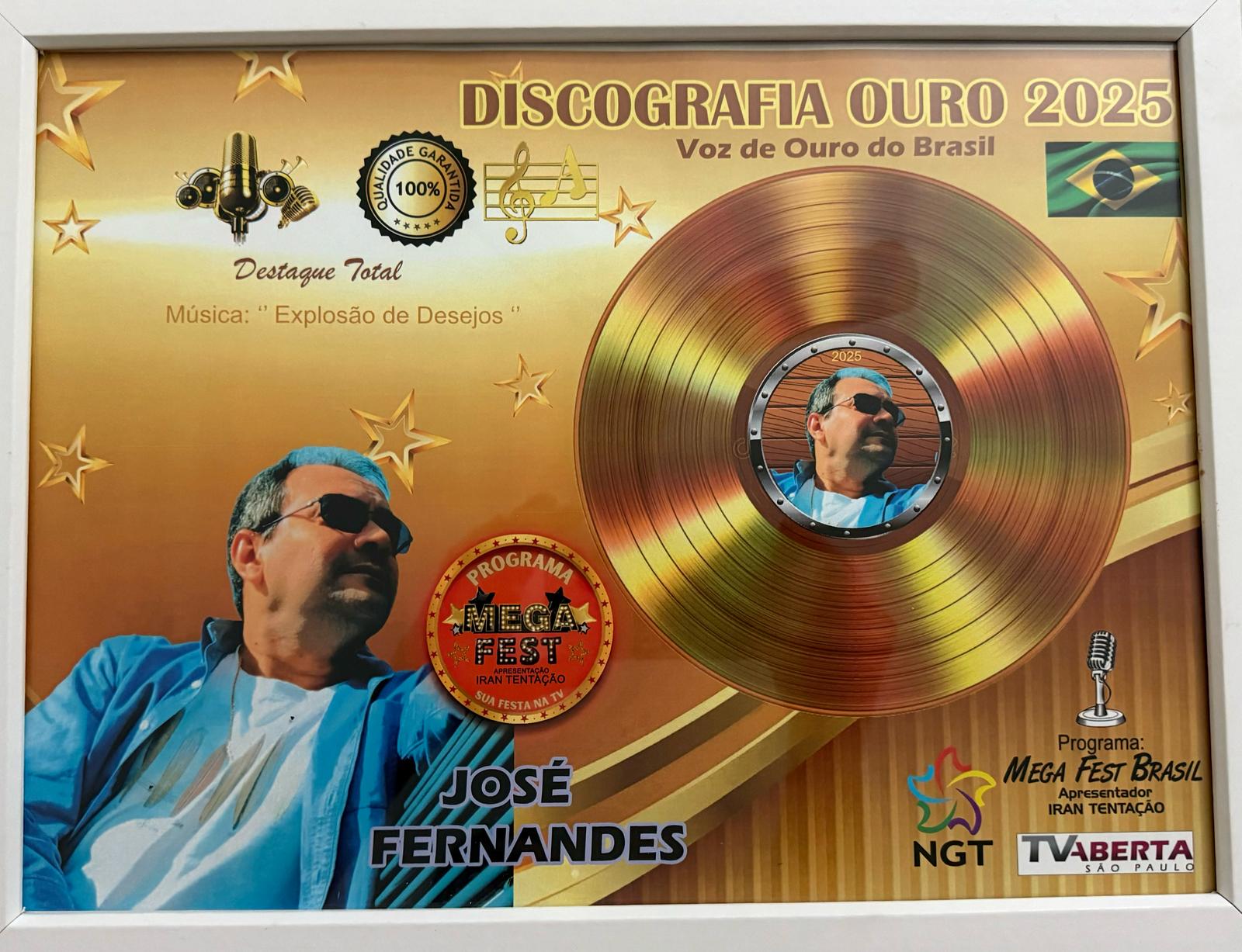José Fernandes é premiado no Programa “Mega Fest Brasil”, em São Paulo
