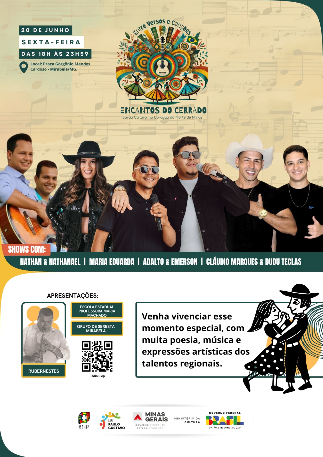 “Entre Versos e Canções”. Encantos do Cerrado. Sarau Cultural no coração do Norte de Minas