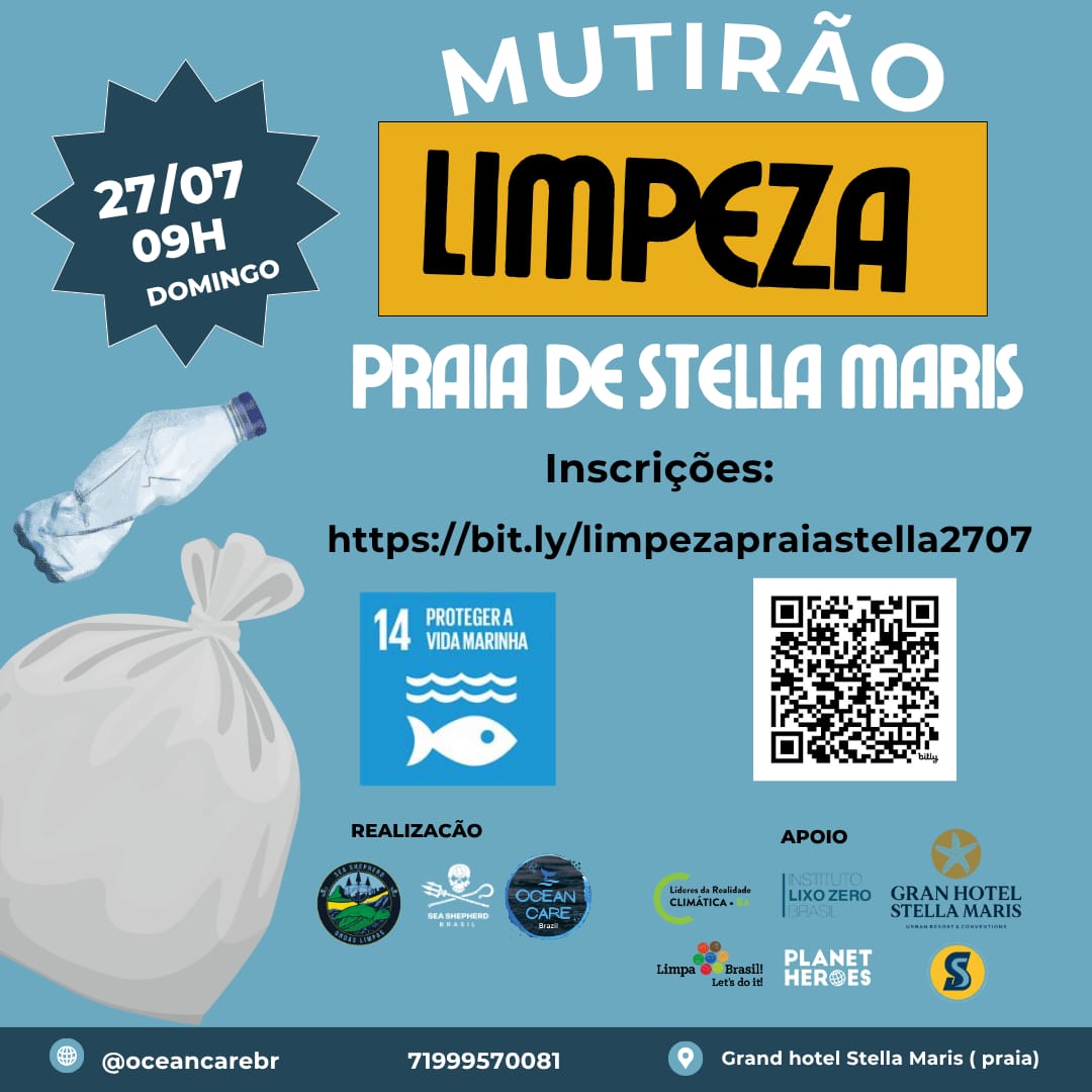 Grande Ação de Limpeza na Praia de Stella Maris Une Comunidade pela Saúde dos Oceanos