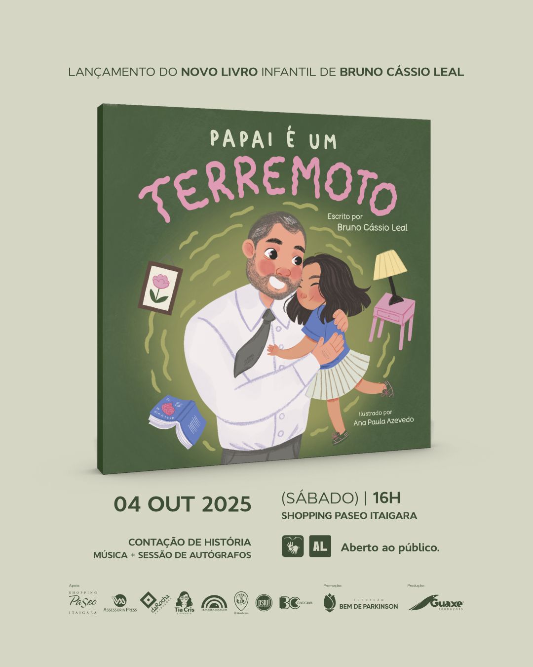 Lançamento do livro: “Papai é um Terremoto”