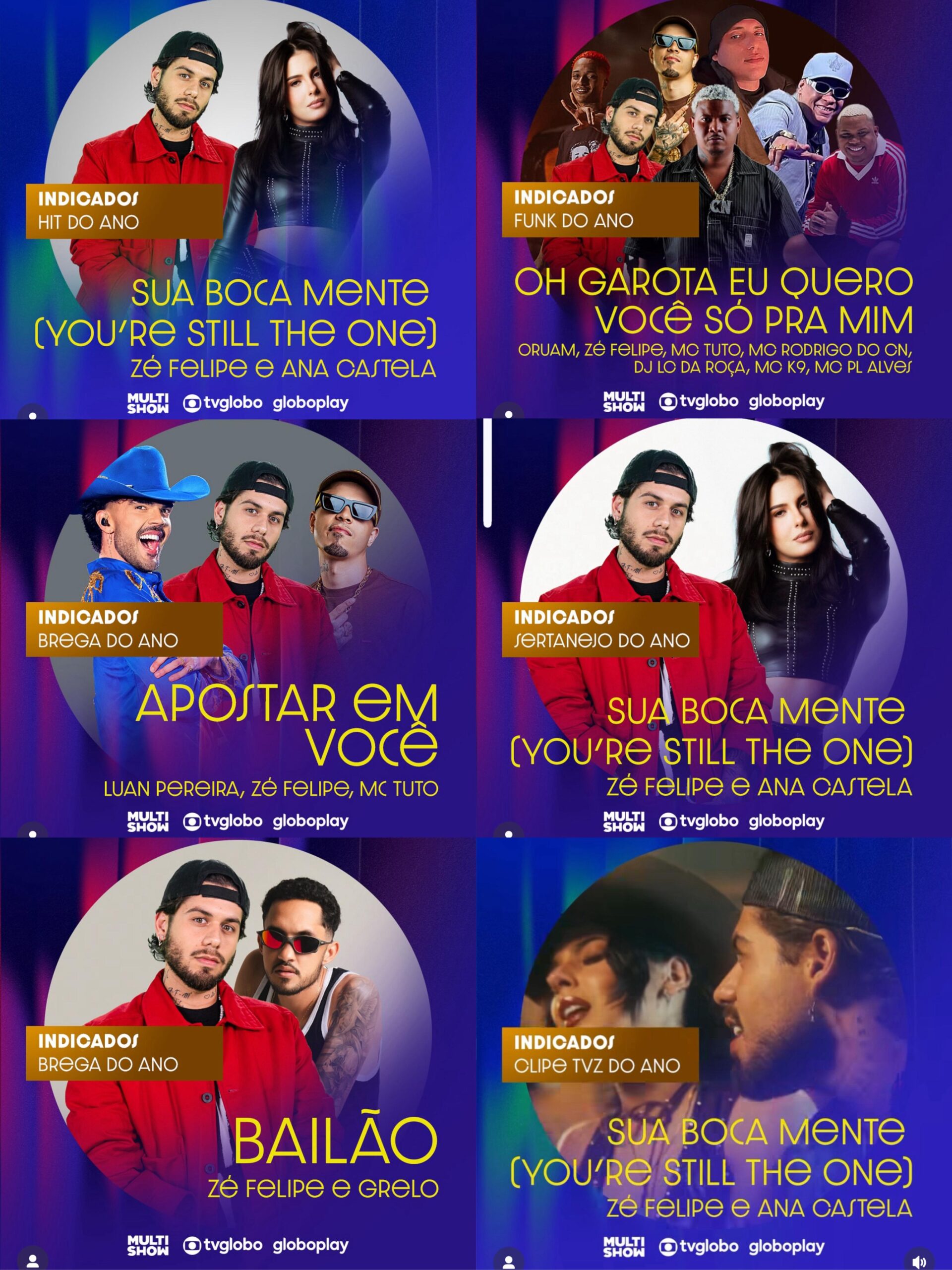 Zé Felipe tem seis indicações ao Prêmio Multishow